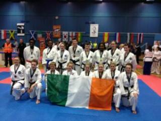 Midleton students and the Irish squad at the PUMA world taekwondo opens
